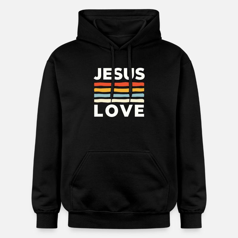 Jésus, avec amour Christliche Nächstenliebe - Sweat à capuche Softstyle® Gildan Unisexe - noir