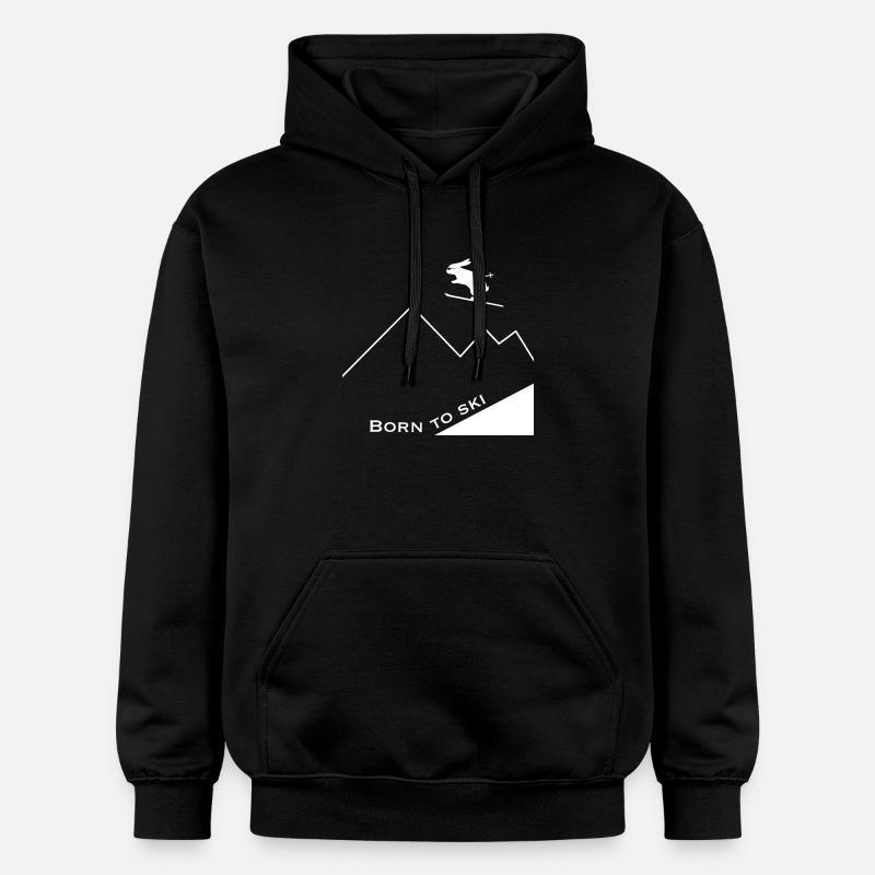 Born to ski - Sweat à capuche Softstyle® Gildan Unisexe - noir