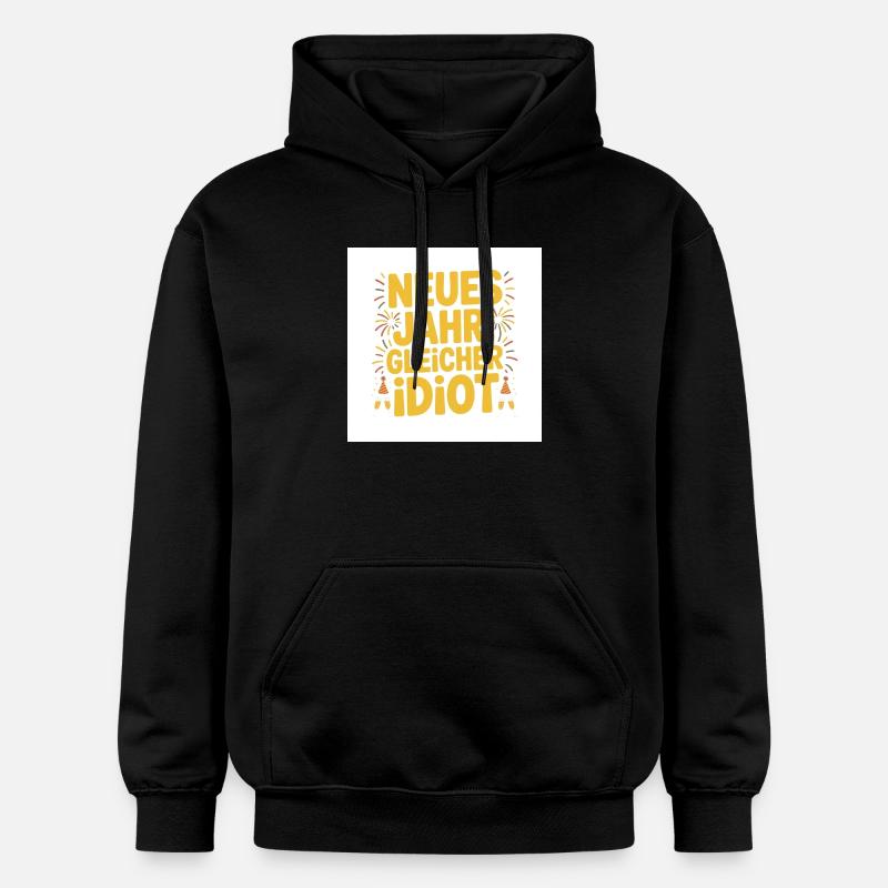 Nouvelle année, même idiot - Sweat à capuche Softstyle® Gildan Unisexe - noir