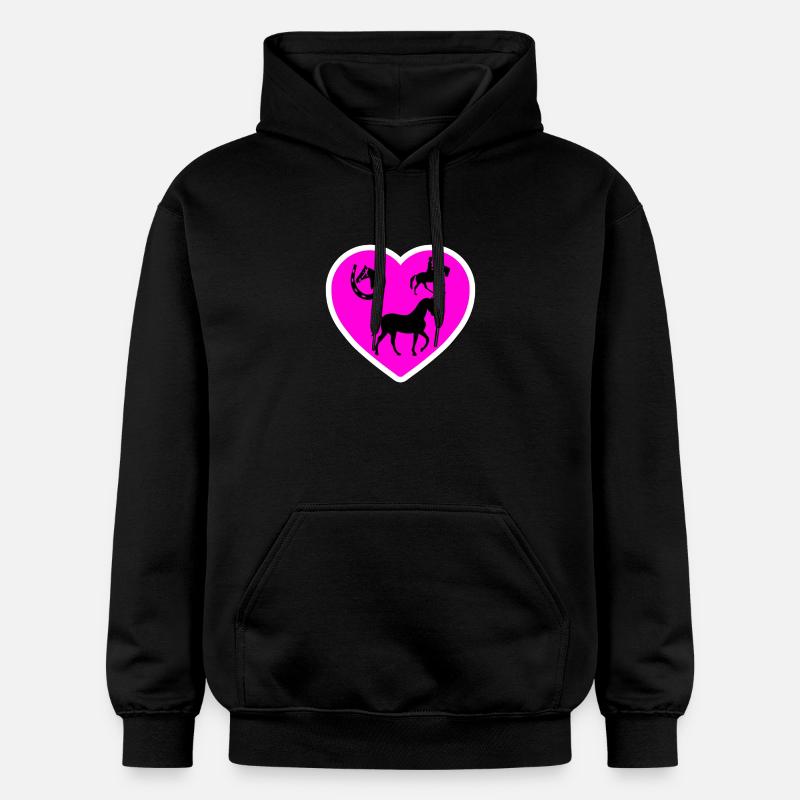 Chevaux - Sweat à capuche Softstyle® Gildan Unisexe - noir