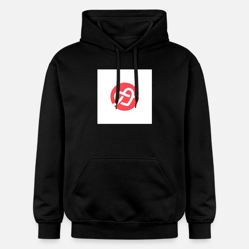 Logo du cœur tissé - Sweat à capuche Softstyle® Gildan Unisexe - noir