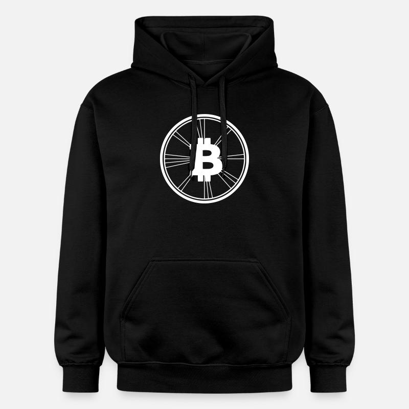 Bitcoin Logo Modern Wireframe Crypto - Gildan Unisex Softstyle® Midweight Hoodie - black