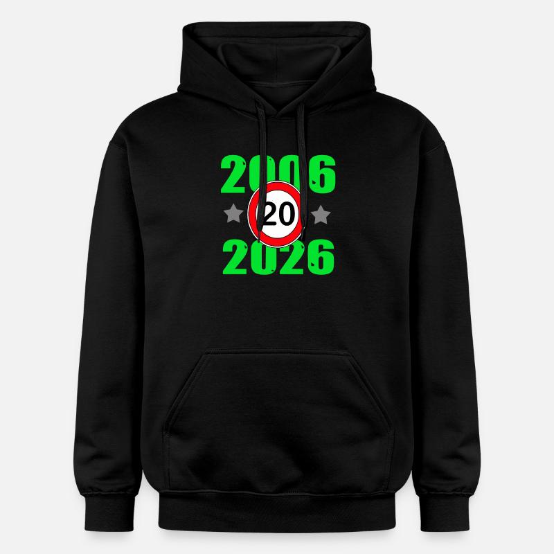 20 ans, 20e anniversaire 2026 - Sweat à capuche Softstyle® Gildan Unisexe - noir