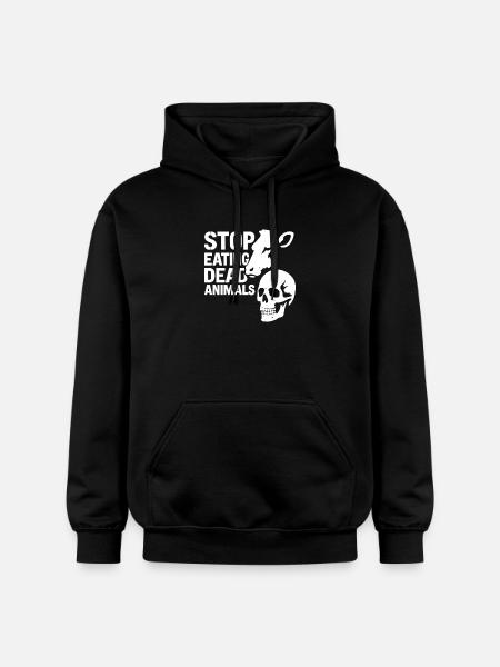 Stops the consumption of dead animals - Gildan Unisex Softstyle® Midweight Hoodie - black