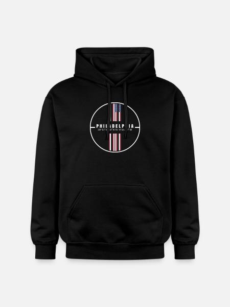 Philadelphia Coordinates - Gildan Unisex Softstyle® Midweight Hoodie - black