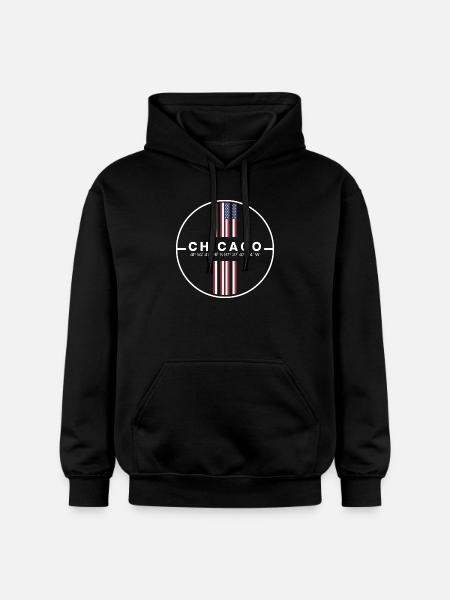 Chicago Coordinates - Gildan Unisex Softstyle® Midweight Hoodie - black