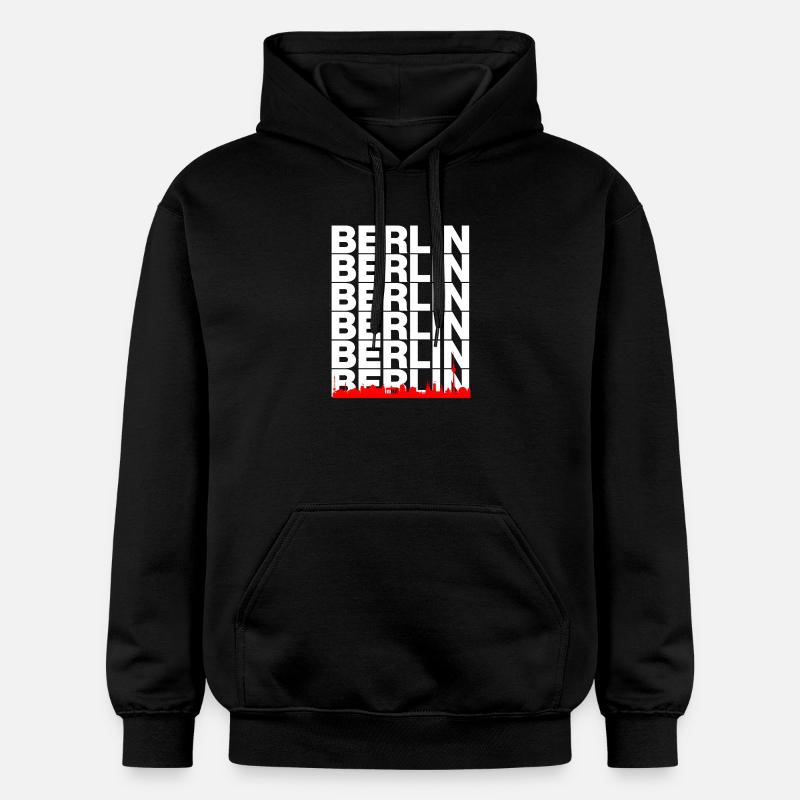 SKYLINE DE BERLIN, AMBIANCE CAPITALE ! MUR - Sweat à capuche Softstyle® Gildan Unisexe - noir