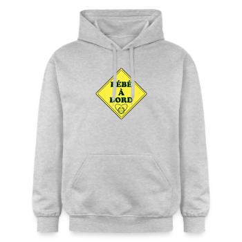 Special_femme_enceinte - Sweat à capuche Softstyle® Gildan Unisexe - gris clair chiné - Devant - Liana (172cm) & Jaron (178cm)