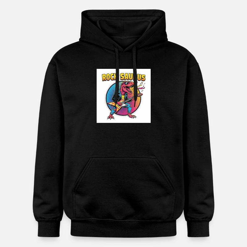 Rock Saurus Guitar Hero - Sweat à capuche Softstyle® Gildan Unisexe - noir