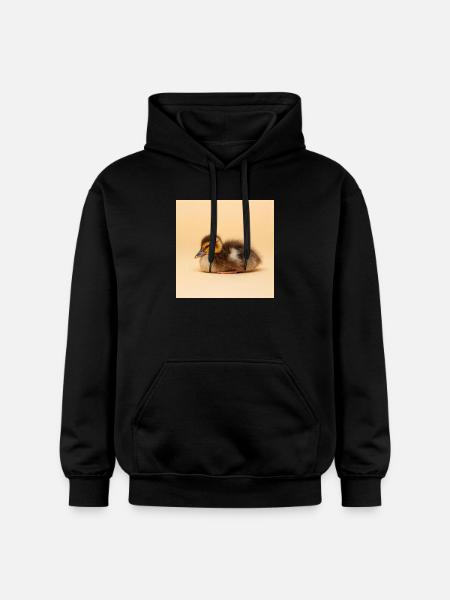Poussin doré sur fond crème - Sweat à capuche Softstyle® Gildan Unisexe - noir