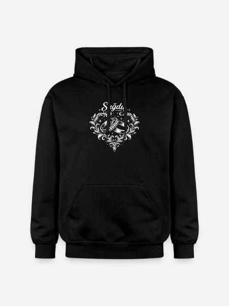 Ringe im floralen Herzrahmen - Gildan Unisex Softstyle® Midweight Hoodie - Schwarz