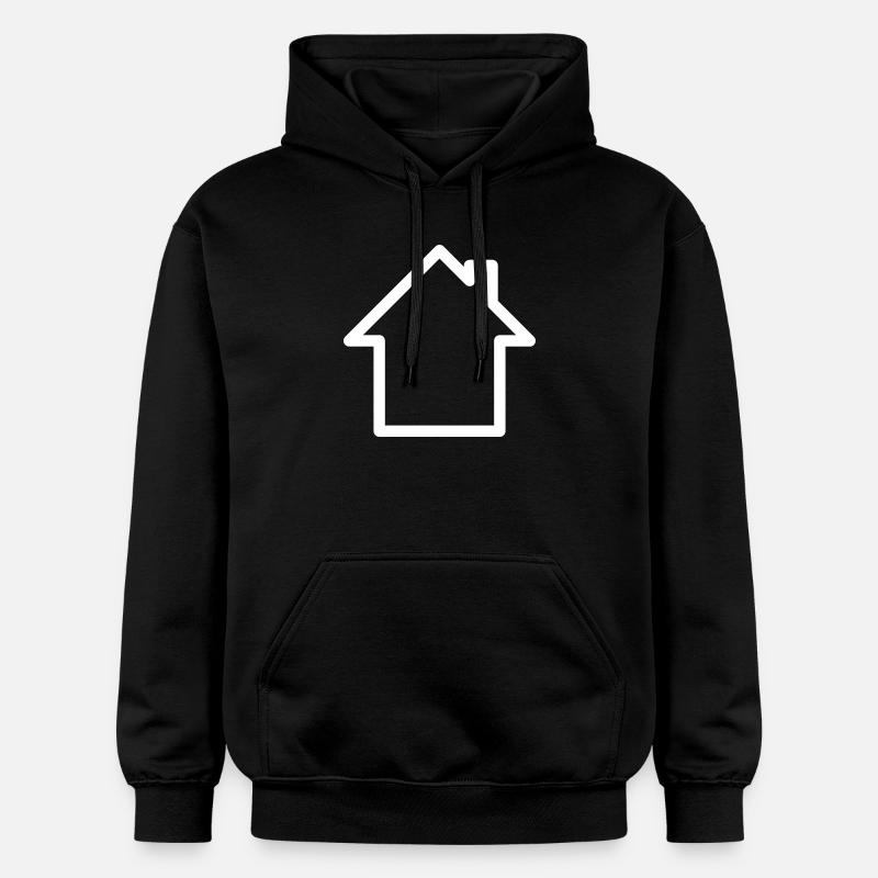 Logo : Maison avec cheminée - Sweat à capuche Softstyle® Gildan Unisexe - noir