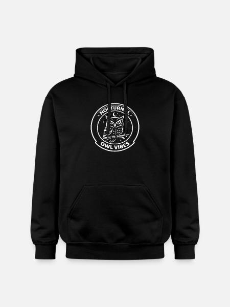 Nocturnal Owl Vibes – Night Owl - Gildan Unisex Softstyle® Midweight Hoodie - black