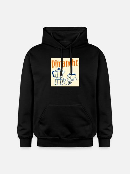 Sunday Coffee Croissant - Gildan Unisex Softstyle® Midweight Hoodie - black