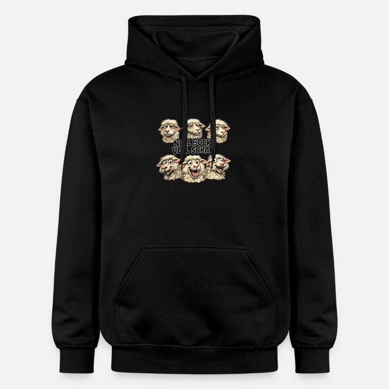 Schaf-Quintett: Null Bock Voll Schaf - Gildan Unisex Softstyle® Midweight Hoodie - Schwarz