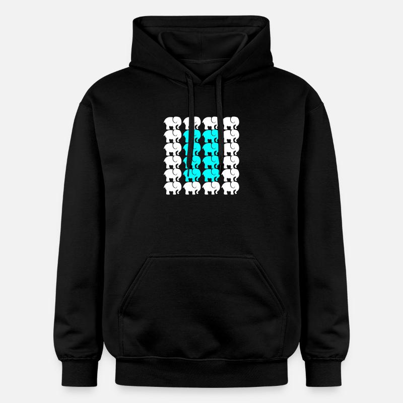 Éléphant - Sweat à capuche Softstyle® Gildan Unisexe - noir