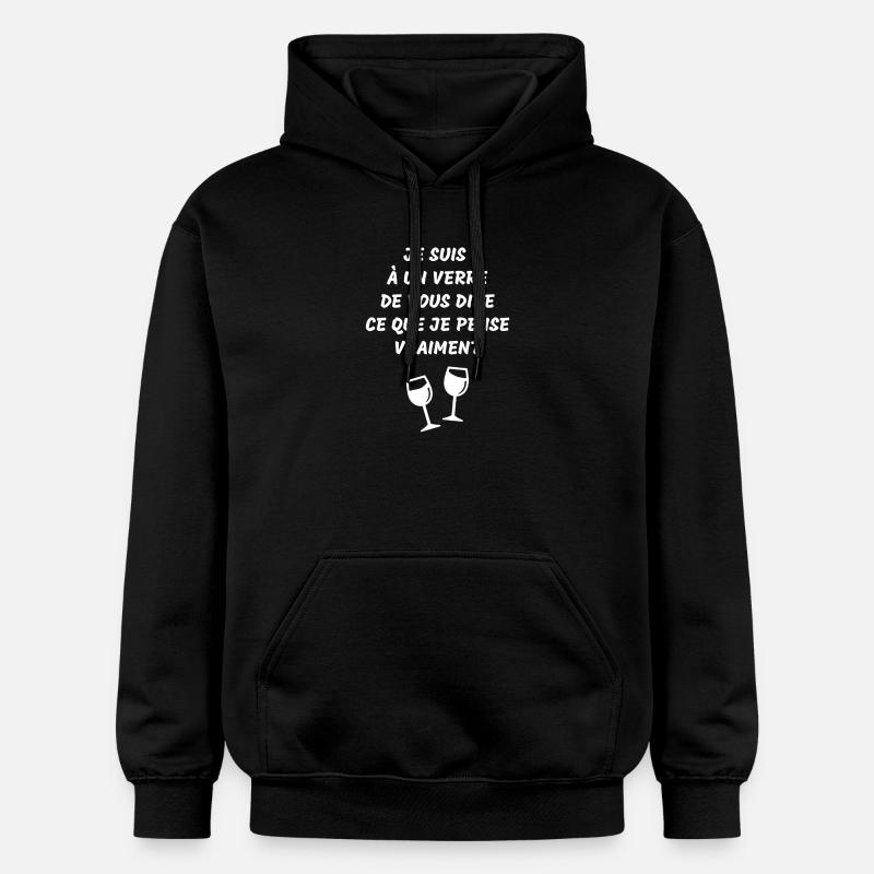 verre à vin, alcoolique - Sweat à capuche Softstyle® Gildan Unisexe - noir