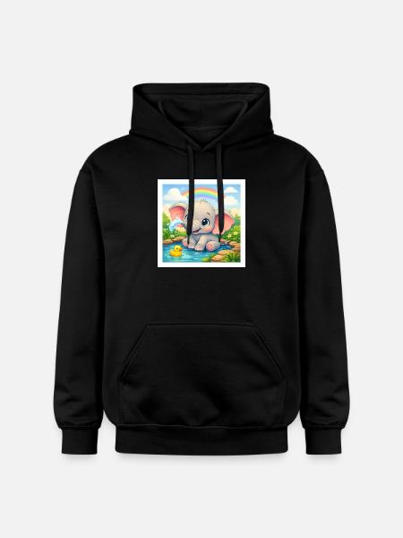 Elli l’Éléphant - Sweat à capuche Softstyle® Gildan Unisexe - noir