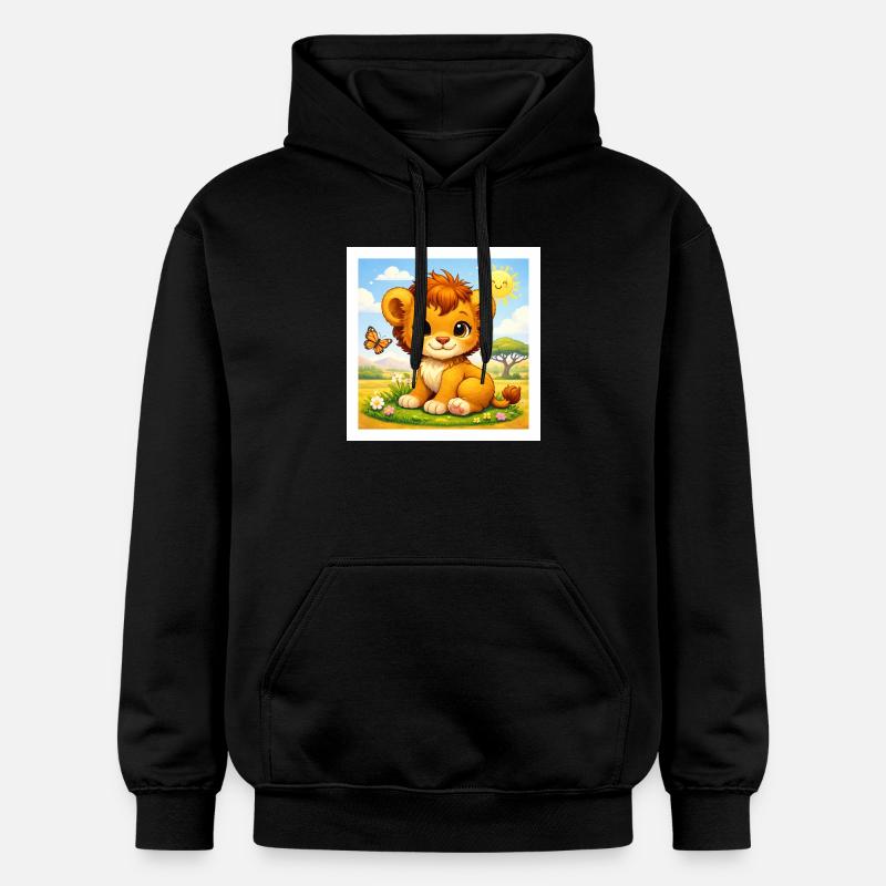 Sunny der kleine Löwe - Gildan Unisex Softstyle® Midweight Hoodie - Schwarz