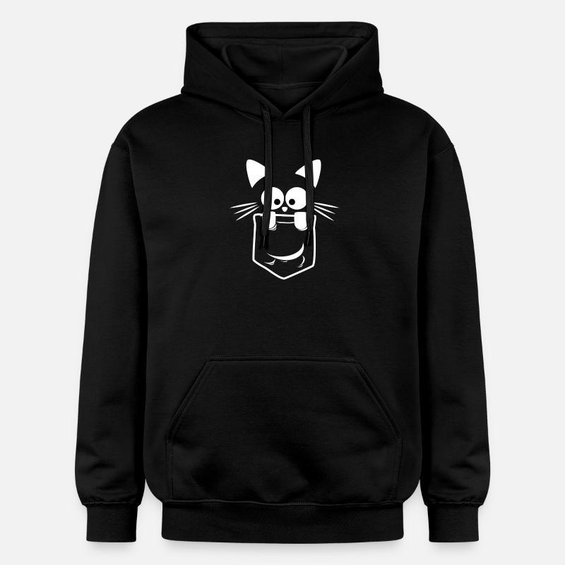 Le Chat de Poche Blanc - Sweat à capuche Softstyle® Gildan Unisexe - noir