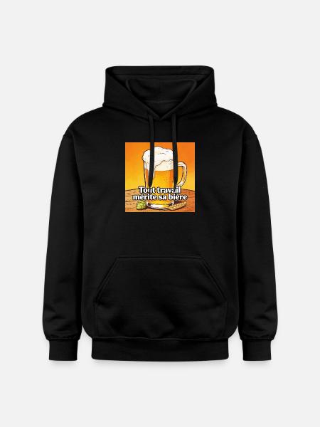 Every job deserves its beer - Gildan Unisex Softstyle® Midweight Hoodie - black