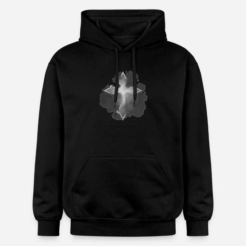 Croix gothique, brumeuse - Sweat à capuche Softstyle® Gildan Unisexe - noir