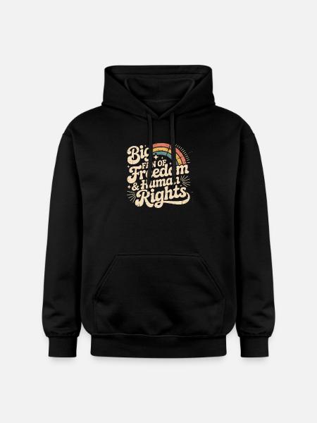 Big Fan of Freedom & Human Rights - Gildan Unisex Softstyle® Midweight Hoodie - black