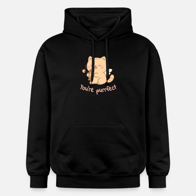 Tu es parfait – Cupidon Cat - Sweat à capuche Softstyle® Gildan Unisexe - noir