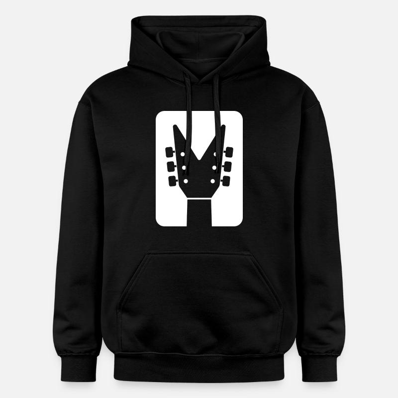 Tête de guitare Silhouette - Sweat à capuche Softstyle® Gildan Unisexe - noir
