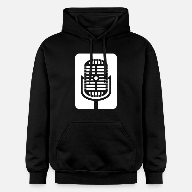 Emblème du micro rétro - Sweat à capuche Softstyle® Gildan Unisexe - noir