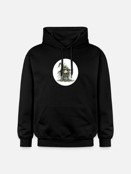 Waldfee Kobold im Blattwald - Gildan Unisex Softstyle® Midweight Hoodie - Schwarz