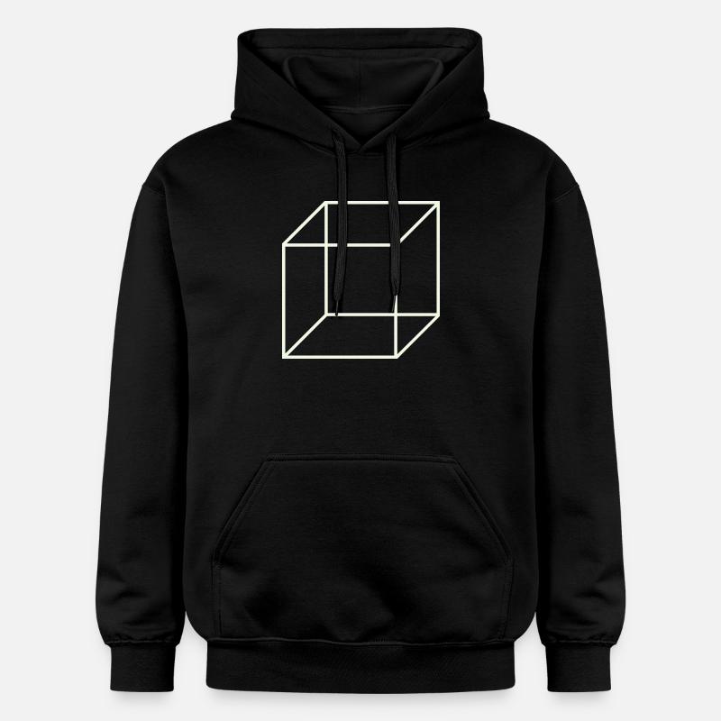 Cube de fil géométrique - Sweat à capuche Softstyle® Gildan Unisexe - noir