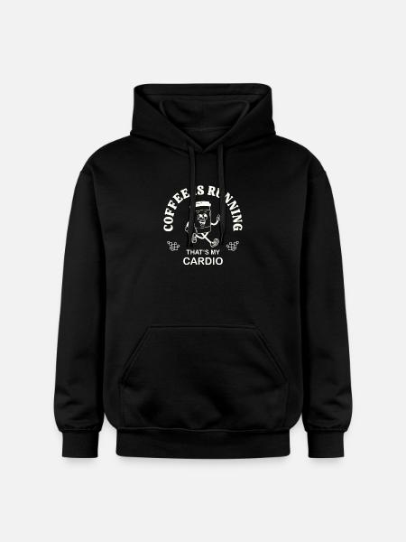 Coffee Is Running – Kaffeetrinker Spruch retro - Gildan Unisex Softstyle® Midweight Hoodie - Schwarz
