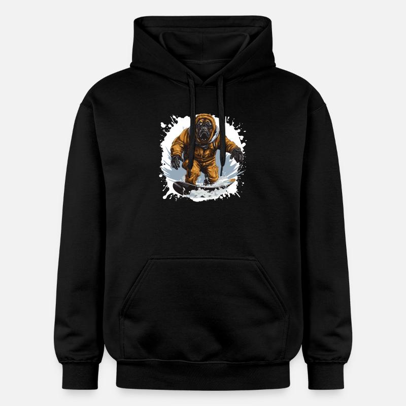 Mastiff Dog Snowboard - Sweat à capuche Softstyle® Gildan Unisexe - noir
