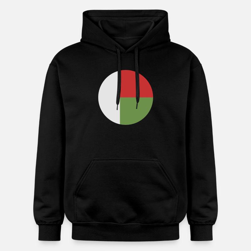 Drapeau rond de Madagascar - Sweat à capuche Softstyle® Gildan Unisexe - noir