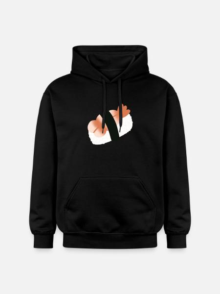 Shrimp Nigiri Minimalist Sushi - Gildan Unisex Softstyle® Midweight Hoodie - black