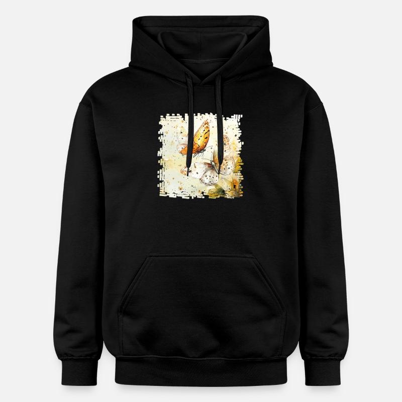 Papillons aquarelle - Sweat à capuche Softstyle® Gildan Unisexe - noir