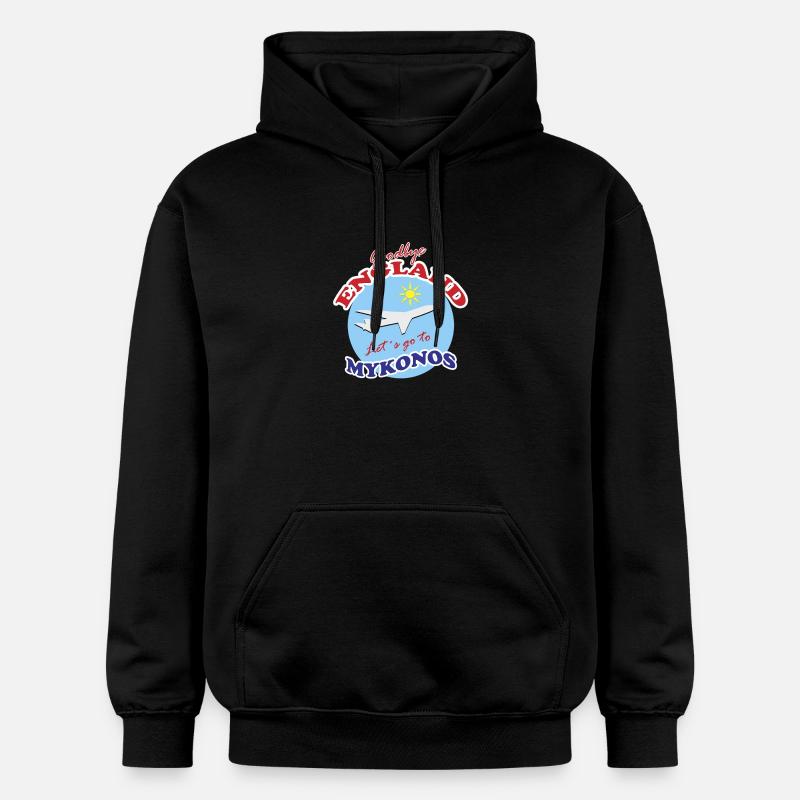 Adieu l’Angleterre. Allons à Mykonos. - Sweat à capuche Softstyle® Gildan Unisexe - noir