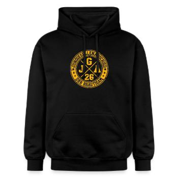 Bachelor Party 2026 The Groom Bachelor Party - Gildan Unisex Softstyle® Midweight Hoodie - black - Front - Marisol (170cm) & Nik (191cm)