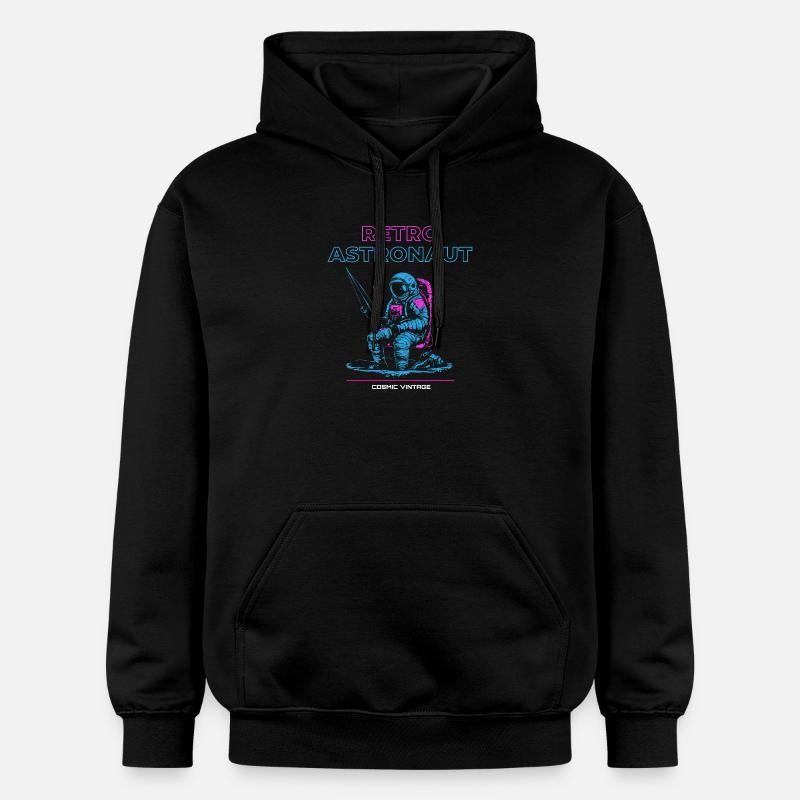 Astronaute rétro - Sweat à capuche Softstyle® Gildan Unisexe - noir
