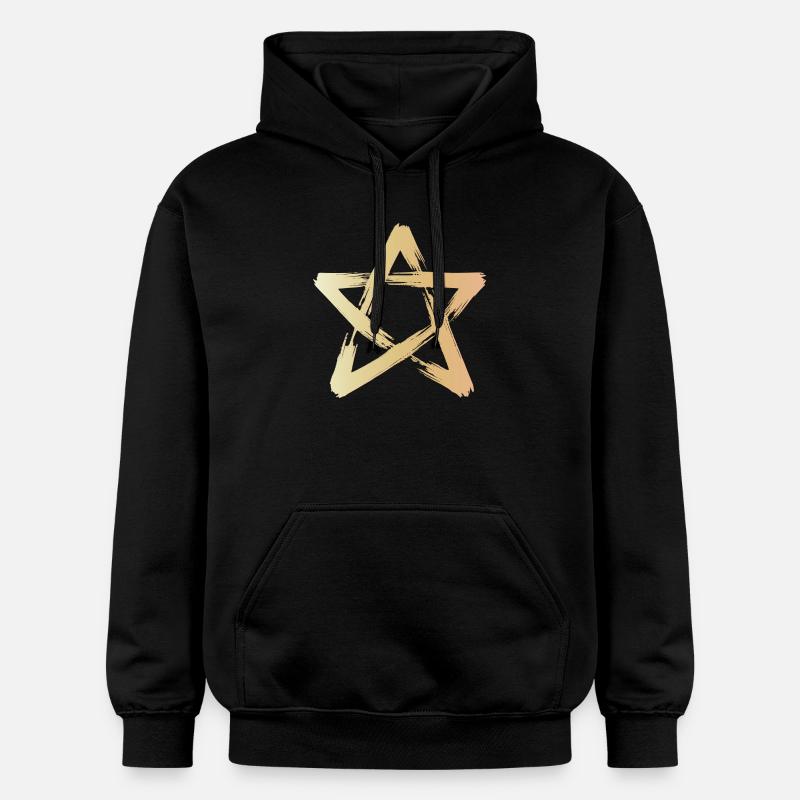 Étoile du Brossage Doré - Sweat à capuche Softstyle® Gildan Unisexe - noir