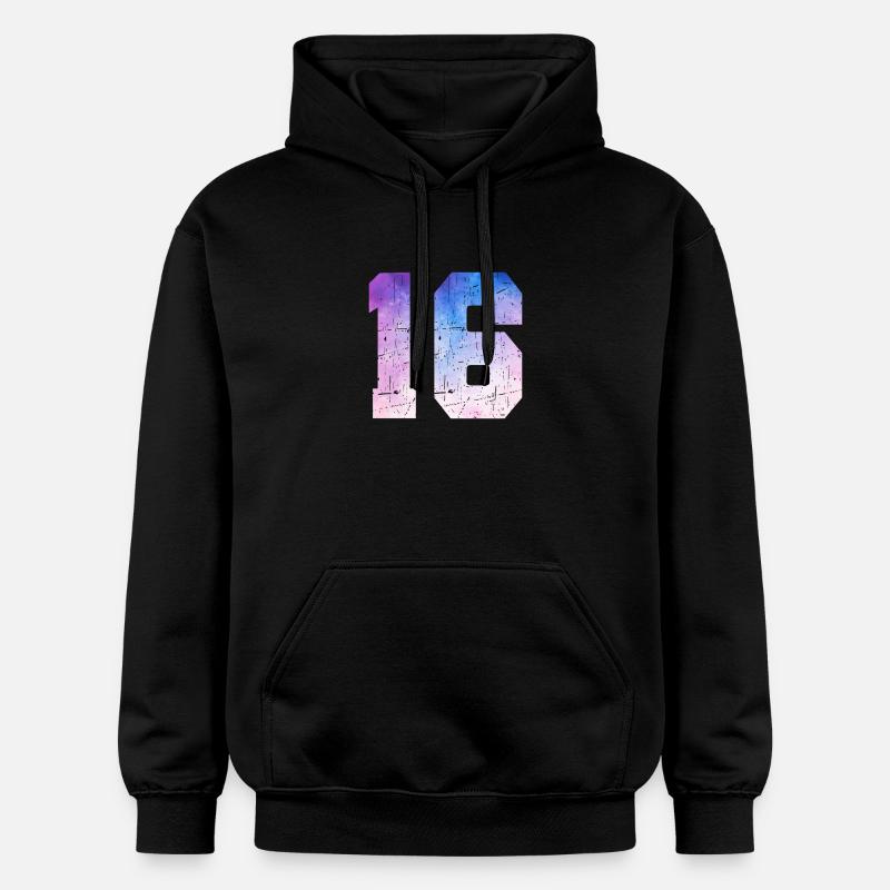 numéro 16 – Cadeau anniversaire 16 ans - Sweat à capuche Softstyle® Gildan Unisexe - noir