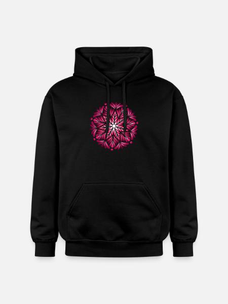 Luminous Pink Mandala - Gildan Unisex Softstyle® Midweight Hoodie - black