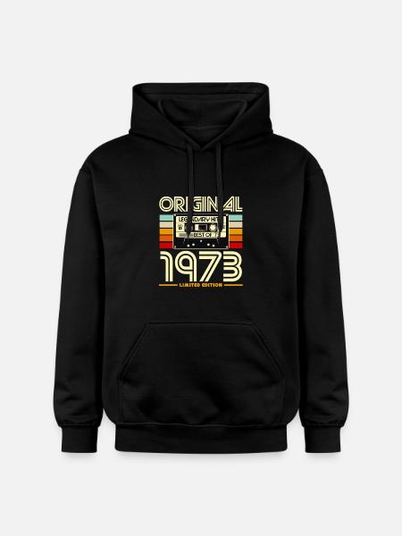 Original 1973 Retro Cassette - Gildan Unisex Softstyle® Midweight Hoodie - black