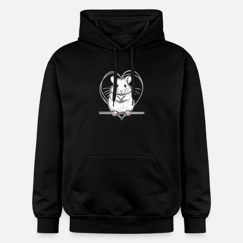 Hamster avec cœur - Sweat à capuche Softstyle® Gildan Unisexe - noir