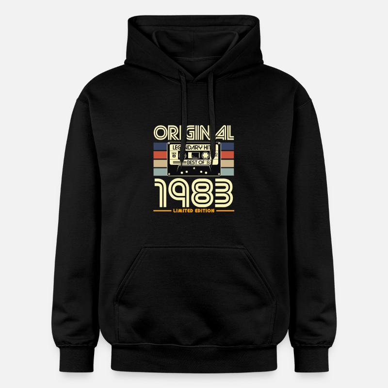 Original 1983 Cassette Rétro - Sweat à capuche Softstyle® Gildan Unisexe - noir