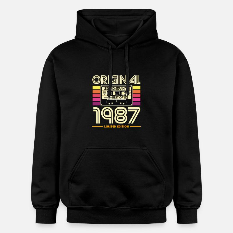 Original 1987 Cassette Retro - Sweat à capuche Softstyle® Gildan Unisexe - noir