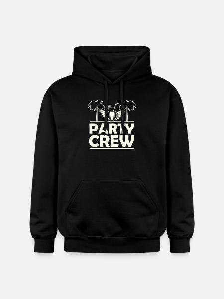 Party Crew Palm Trees - Gildan Unisex Softstyle® Midweight Hoodie - black