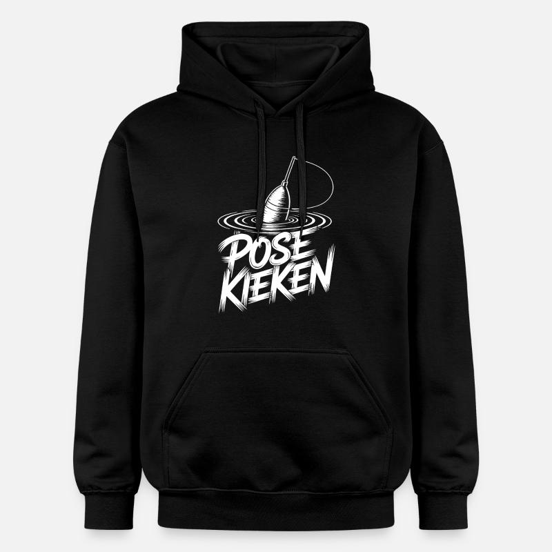 Humour de la posture de pêche - Sweat à capuche Softstyle® Gildan Unisexe - noir