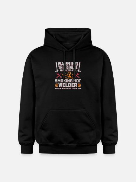 Warning Welder Protects His Girl - Gildan Unisex Softstyle® Midweight Hoodie - black